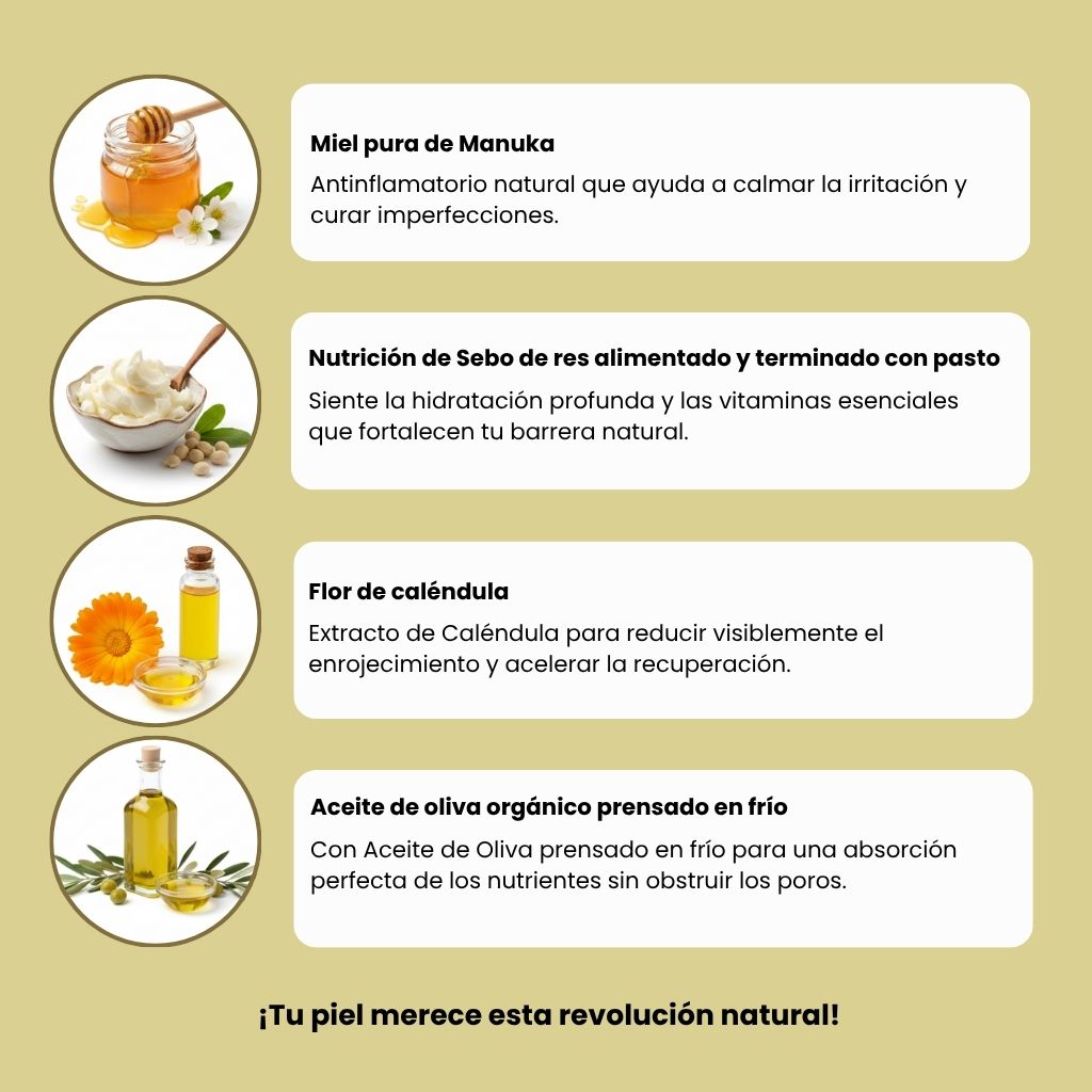 Crema de Sebo y Miel: El Secreto Natural para una Piel Radiante y Renovada