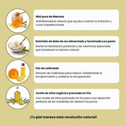 Crema de Sebo y Miel: El Secreto Natural para una Piel Radiante y Renovada