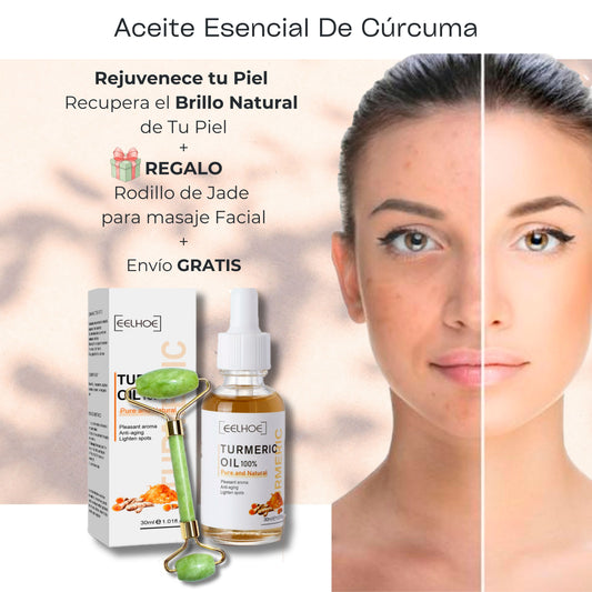 Aceite Esencial de Cúrcuma con Rodillo de Jade