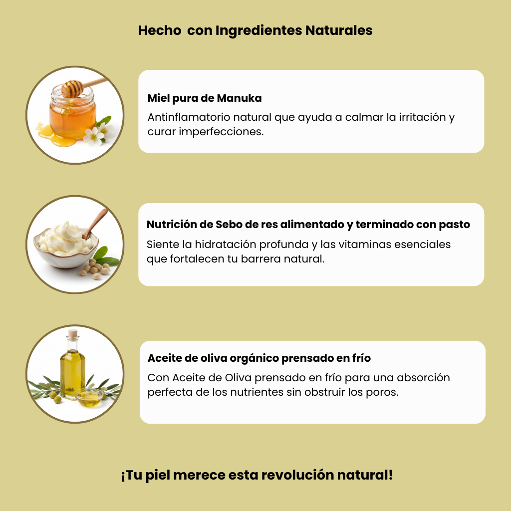 Crema de Sebo y Miel: El Secreto Natural para una Piel Radiante y Renovada